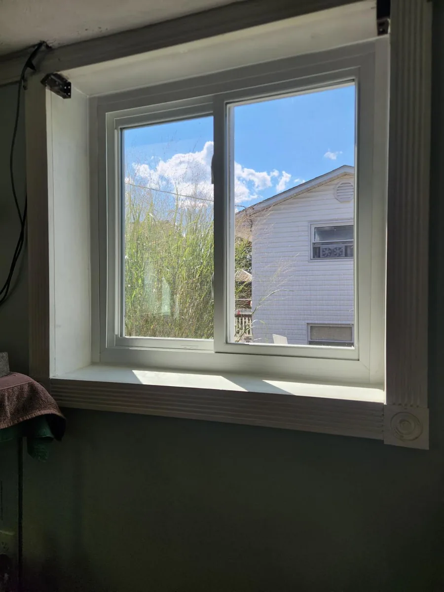New replacement window with custom interior trim installed in the Greater Cincinnati area